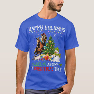 Camiseta Horse Happy Holidays Briga Em Torno Do Christma