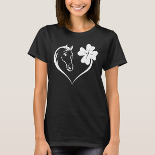 Camiseta Horse Heart & Leaf Irish Rua Patrick Day Horse