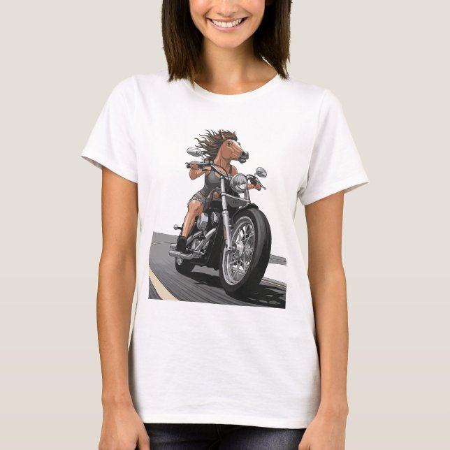 Camiseta Horse Lady Motorcycle (Frente)