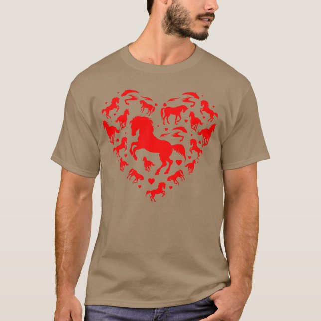 Camiseta Horse Love Heartodlers Dia de os namorados Family (Frente)