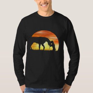 Camiseta Horse Love Sundown Shadow Girl with Horse