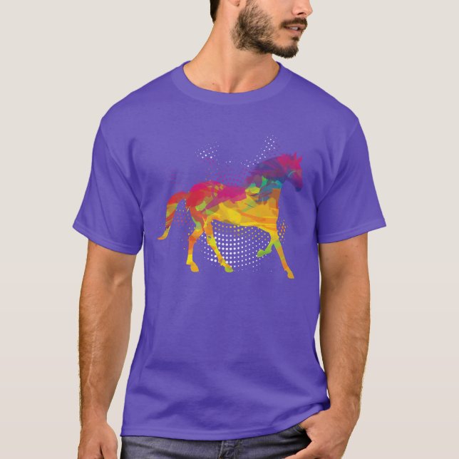 Camiseta Horse Lover Equestrian Horse Jockey Polygon para (Frente)