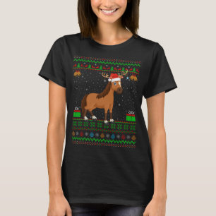 Camiseta Horse Lover Santa Hat Correspondendo a Christma Ca