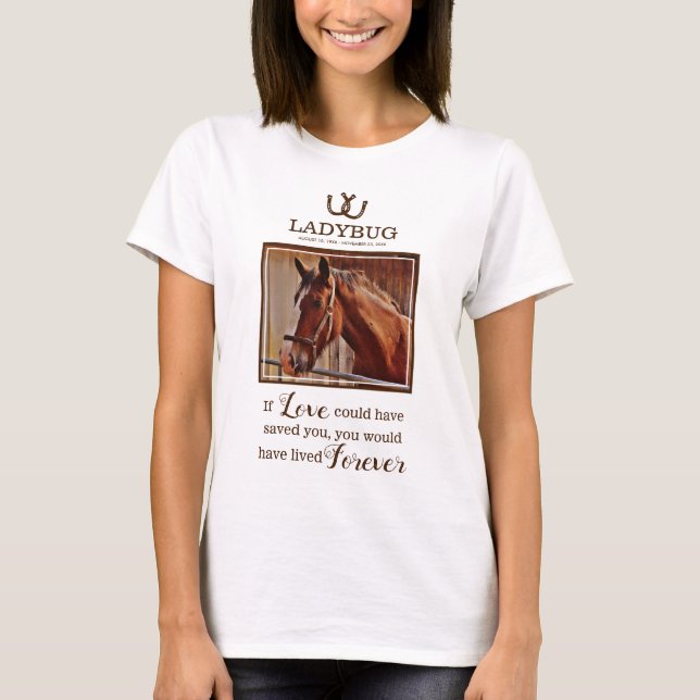 Camiseta Horse Memorial - Em Memória Adorável Foto (Frente)