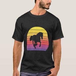 Camiseta Horse Retro Vintage em desnutrição 60s 70s Anim Su