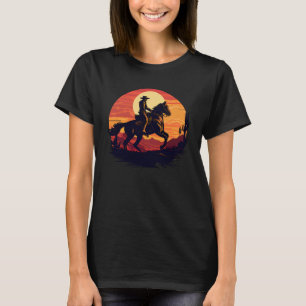 Camiseta Horse Rider Retro Vintage Sunset Horse Graph