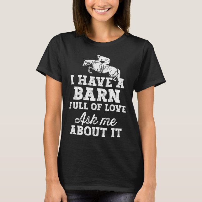 Camiseta Horse Riding Equestrian Dad Have a Barn Full of Lo (Frente)