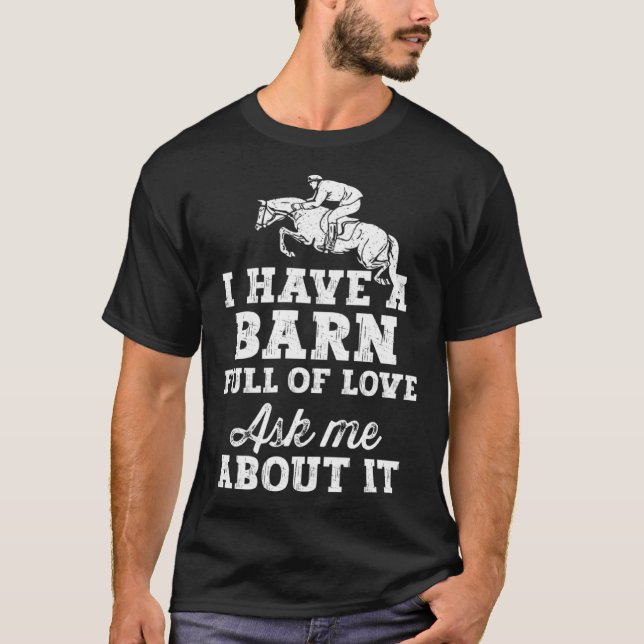 Camiseta Horse Riding Equestrian Dad Have a Barn Full of Lo (Frente)