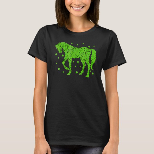 Camiseta Horse Shamrock Horseback Andando Equestrian Patric (Frente)