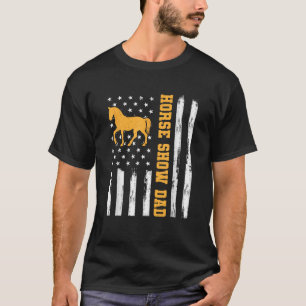 Camiseta Horse Show Pai Engraçado Bandeira Americana Pai Pa