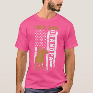 Camiseta Horse Show Vovô USA Bandeira Vovô Equestre