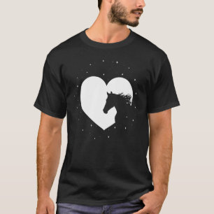 Camiseta Horse Silhouette Heart Women Horse Riding Eque