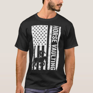 Camiseta Horse Vaulter EUA Bandeira Cavalos de Corte