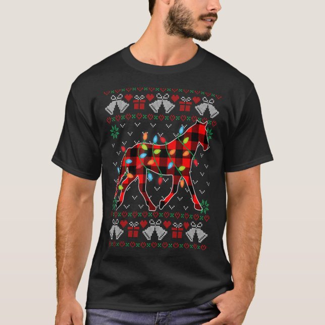Camiseta Horse Xmas Luz Feia De Natal (Frente)