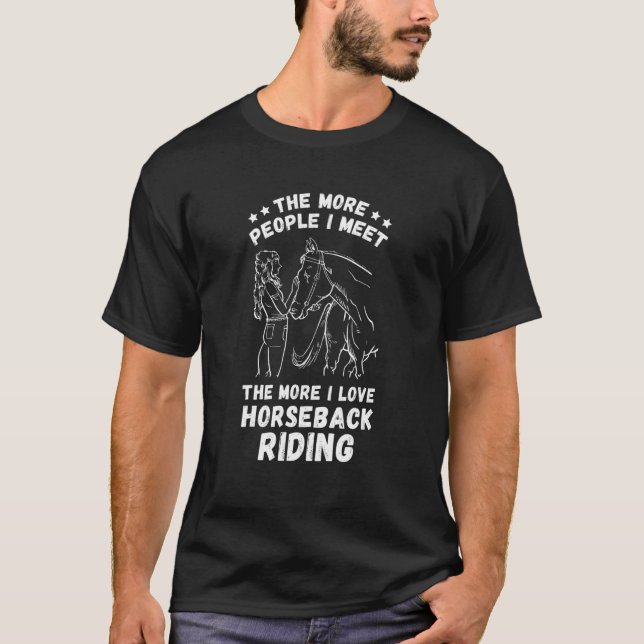 Camiseta Horseback Andando Pela Eque Mais Pessoas Da Corrid (Frente)