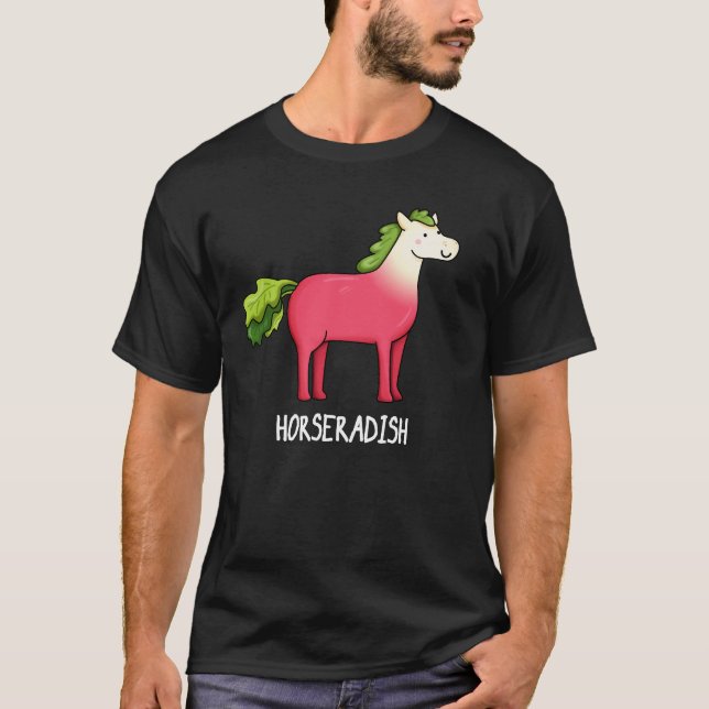 Camiseta Horseradish Funny Horse Pun Dark BG (Frente)