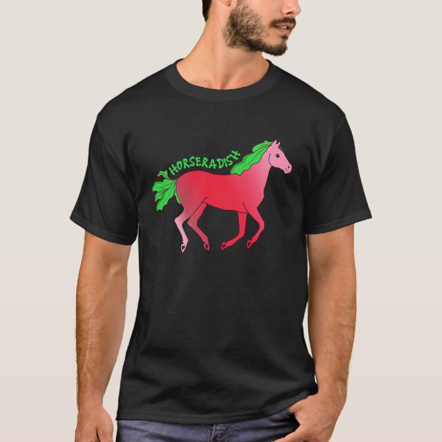 Camiseta Horseradish Horse  Animal Farming Radish Vegetable (Frente)