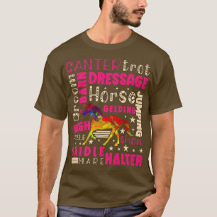 Camiseta Horses Pony Horseback Ride Canter Trot Dressage Sp