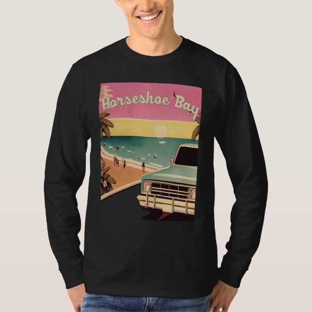 Camiseta Horseshoe Bay Retro Beach Vacation Souvenir Surf (Frente)