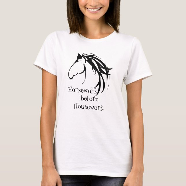 Camiseta Horsework antes da Cotação Funny (Frente)