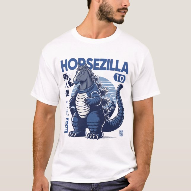 Camiseta Horsezilla Shirt | Giant Monster Horse Art | Epic  (Frente)