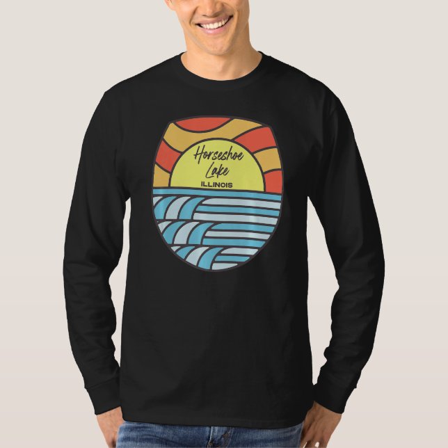 Camiseta Horsferes Lake Illinois Il Sunset Vacation Souveni (Frente)