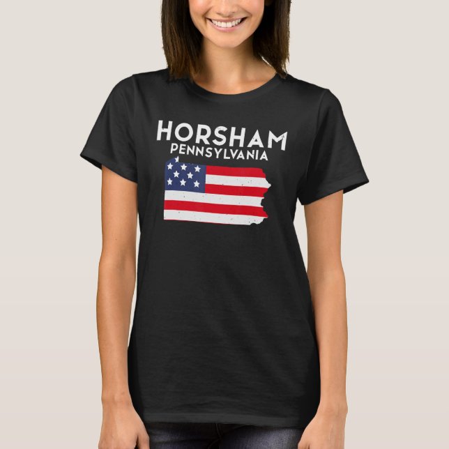Camiseta Horsham Pennsylvania State America Viagem (Frente)