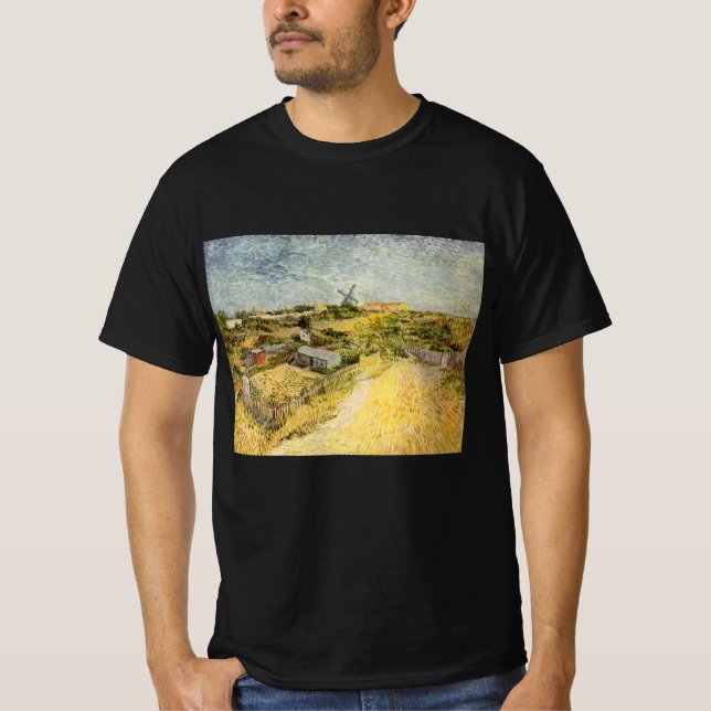 Camiseta Hortas Vegetais, Montmartre, por Vincent van Gogh (Frente)