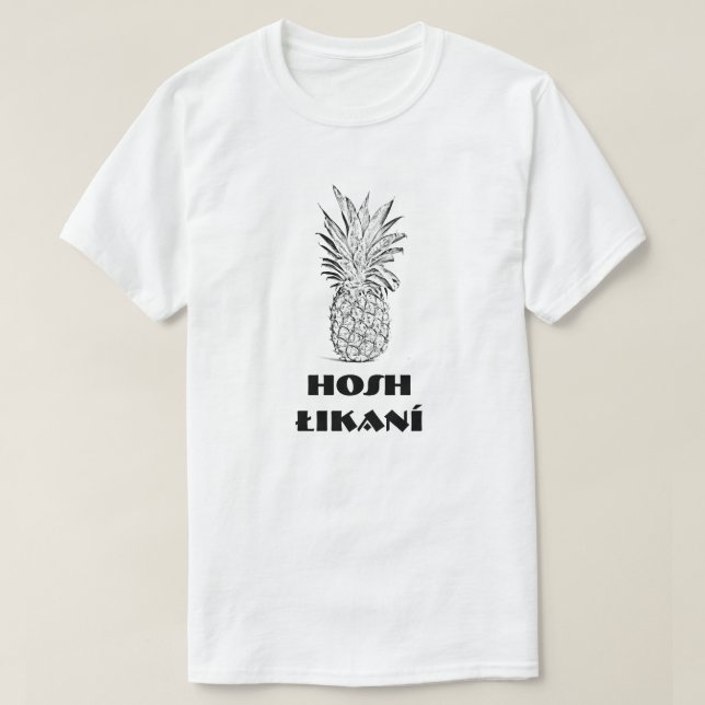 Camiseta Hosh łikaní, Abacaxi no navajo (Frente do Design)