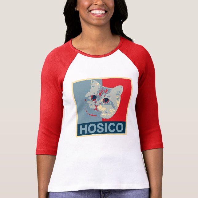 Camiseta Hosico - Ilustração Azul Vermelho (Frente)