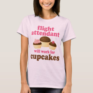 Camiseta Hospedeiros de bordo engraçados dos cupcakes do