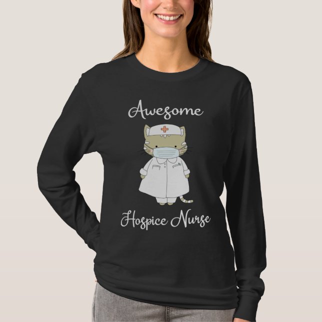 Camiseta Hospice Nurse  Nurses Graduation Awesome Nurse Cat (Frente)