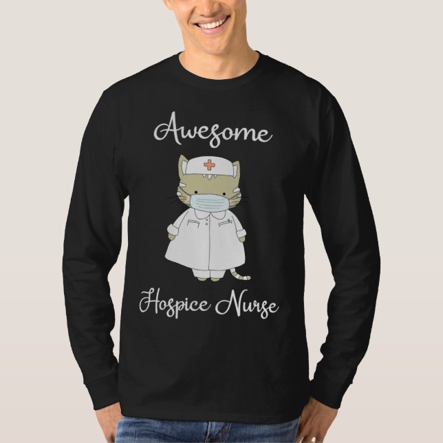 Camiseta Hospice Nurse  Nurses Graduation Awesome Nurse Cat (Frente)