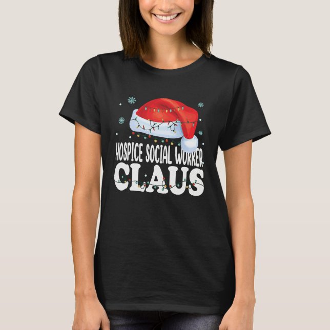 Camiseta Hospice Social Worker Claus Christmas  Matching Co (Frente)