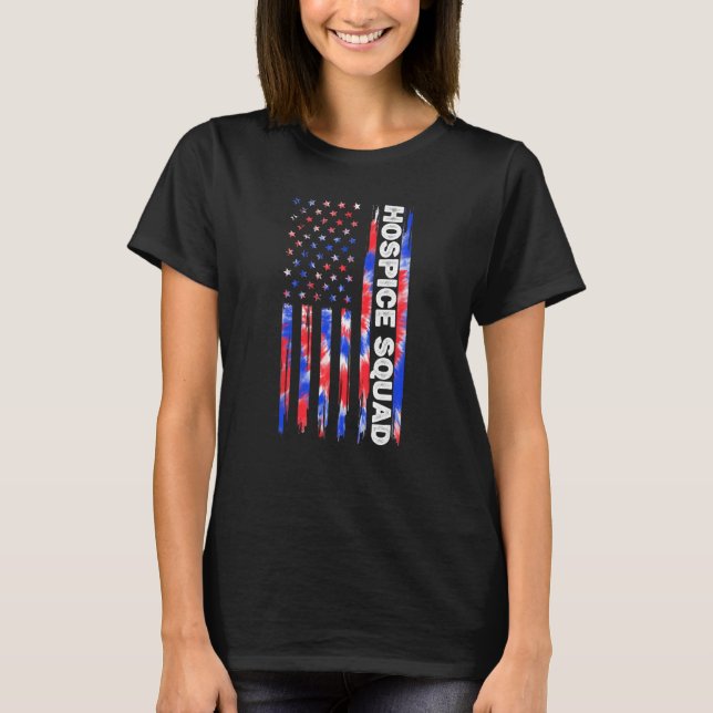 Camiseta Hospice Squad Nurse Tie Dye American Flag 4th Of J (Frente)