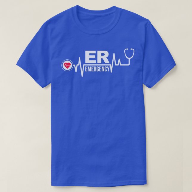 Camiseta Hospital de Emergência Médico Enfermeiro RN ER Enf (Frente do Design)