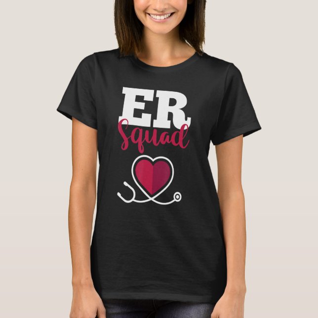 Camiseta Hospital Nurse Crew Emergency Room Nursing  RN  ER (Frente)