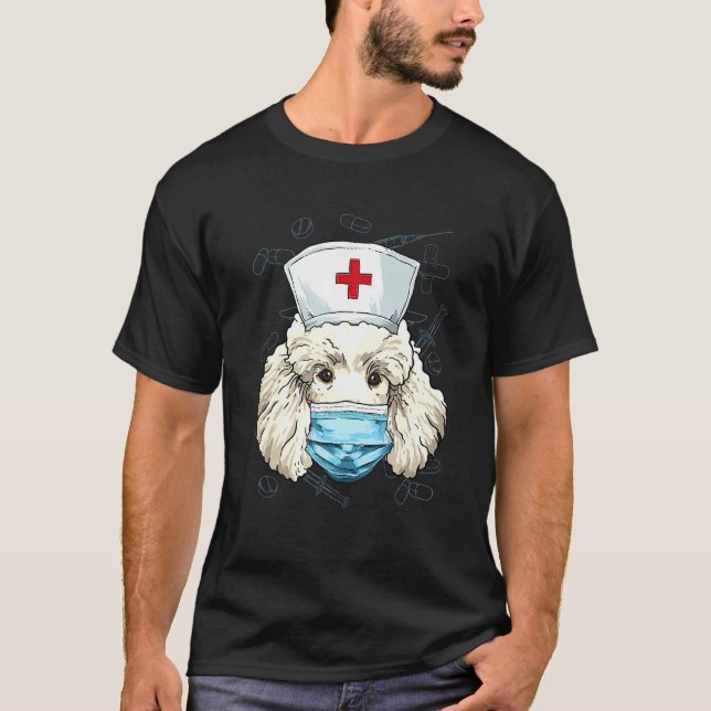 Camiseta Hospital Poodle ER Nurse LPN RN Nurse Life Puppy D (Frente)