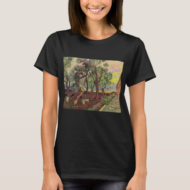 Camiseta Hospital santo Paul e Jardim por Vincent van Gogh (Frente)