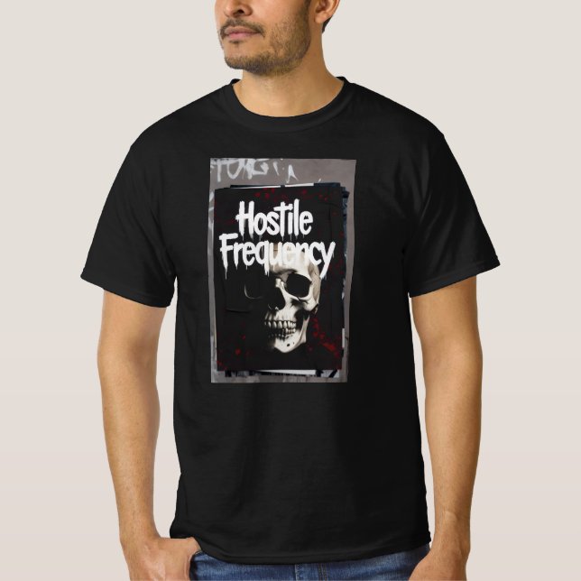 Camiseta hostile frequency  with skull (Frente)