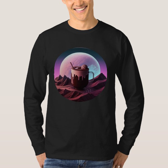 Camiseta Hot Chocolate Synthwave 80s Retrowave Aesthetic (Frente)