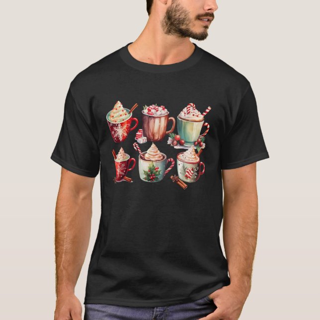 Camiseta Hot Cocoa Christmas Cup Hot Chocolate Candy Cane X (Frente)
