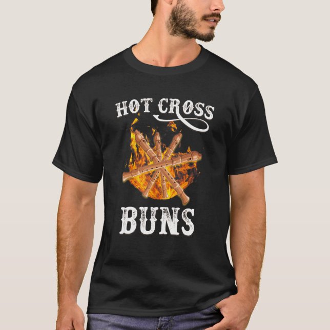 Camiseta Hot Cross Buns Fire Design (Frente)