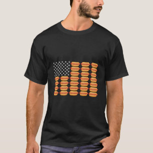 Camiseta Hot Dog American Flag 4 De Julho Patriótico Verão