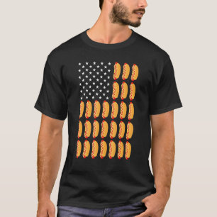 Camiseta Hot Dog American Flag Patriótico Quarto De Julho N
