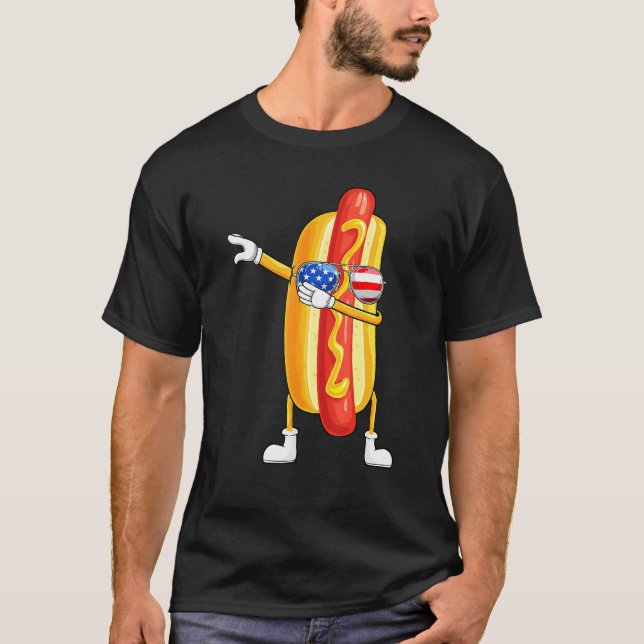 Camiseta Hot Dog Boy 4 de julho Dabando Hotdog (Frente)