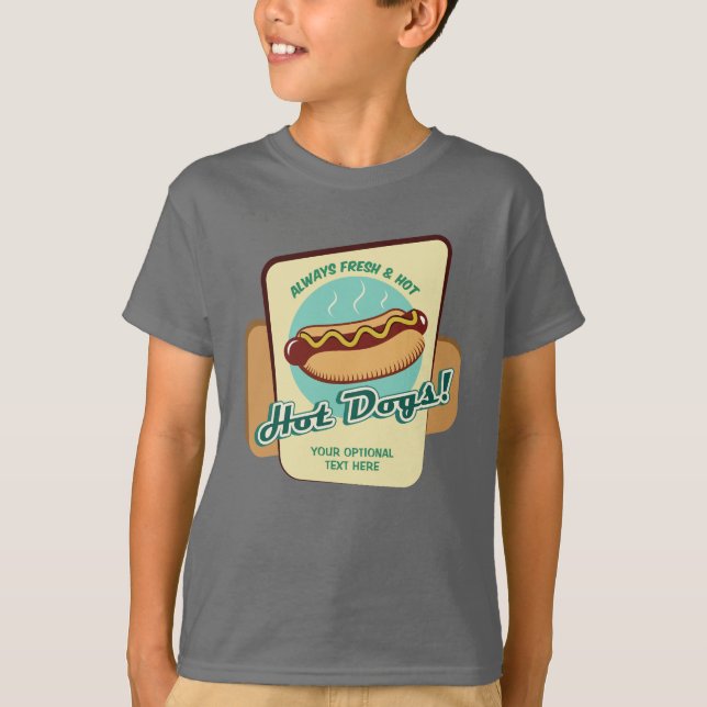 Camiseta Hot Dog de Texto Personalizado (Frente)