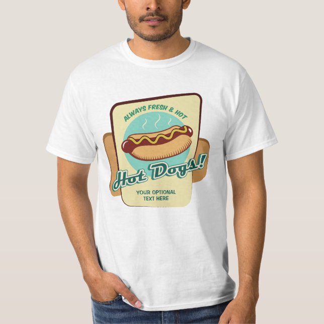 Camiseta Hot Dog de Texto Personalizado (Frente)