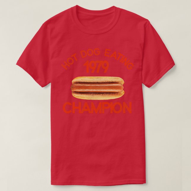 Camiseta Hot Dog Eating Champion 1979 (Frente do Design)