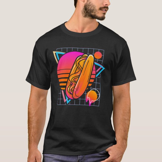 Camiseta Hot Dog Retro 80s Style Vintage (Frente)